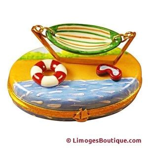 Hammock on Beac Limoges porcelain box  from France